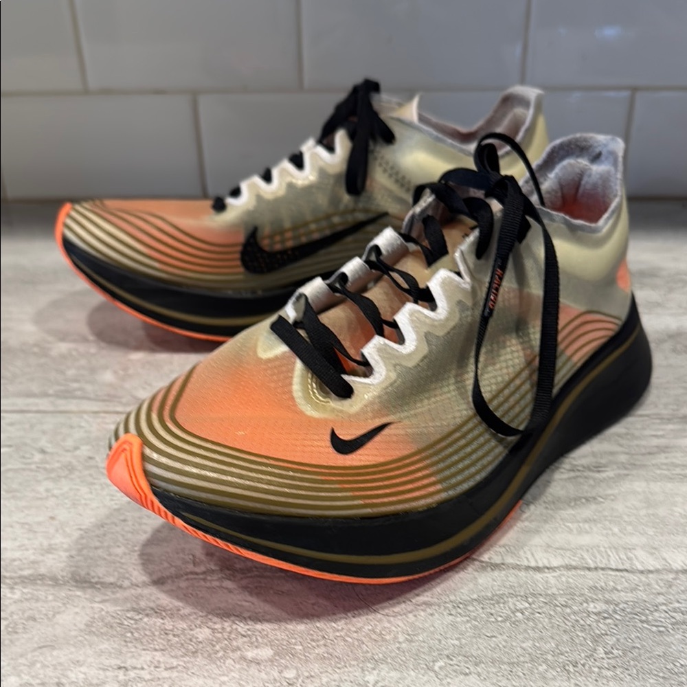 Nike Vibrant Orange, Olive and Black Zoom Fly Sp - woman’s 8.5